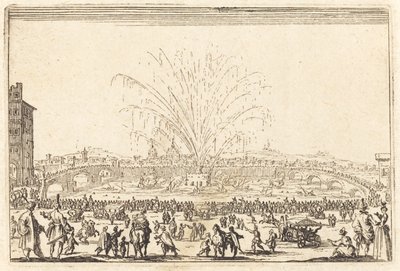 Ohňostroj na Arno, Florencie od Jacques Callot