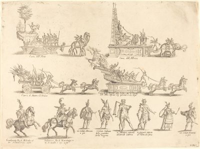 Plováky a účastníci od Jacques Callot