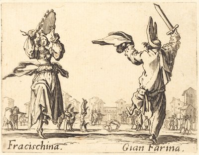 Fracischina a Gian Farina, c. 1622. od Jacques Callot