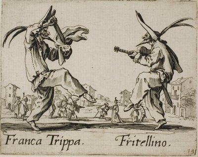 Franca Trippa - Fritellino, talíř 23 od Balli di Sfessania od Jacques Callot