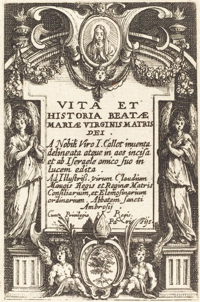 Frontispis pro „Život Panny“ od Jacques Callot