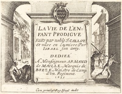 Frontispis pro "Marnotratný syn" od Jacques Callot