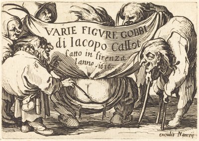 Frontispiece pro "Varie Figure Gobbi" (Různé figurky s hrbem) od Jacques Callot