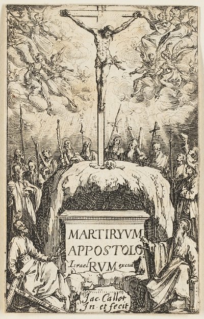 Frontispis z knihy Umučení apoštolů od Jacques Callot