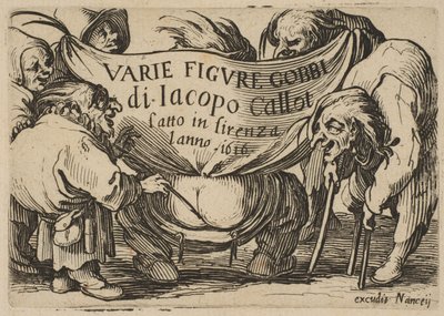 Frontispiece, z Varie Figure Gobbi, suita nazývaná také Les Bossus, Les Pygmées, Les..., 1616-22. od Jacques Callot
