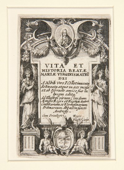 Frontispis, ne. 1 ze Života Panny od Jacques Callot