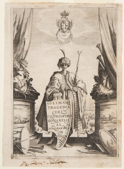 Frontispis Soliman, druhý stát od Jacques Callot