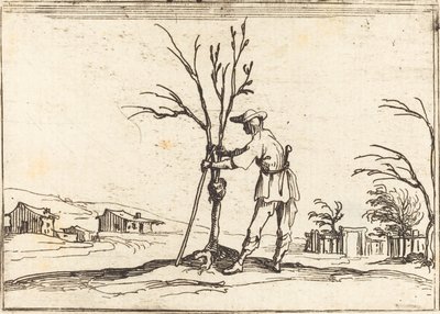 Zahradník prořezává strom od Jacques Callot