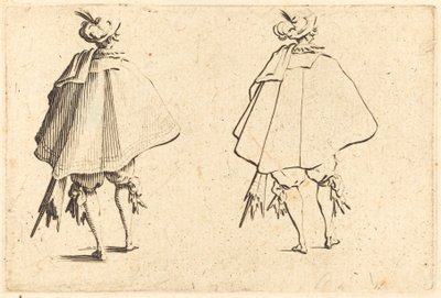 Gentleman ve velkém plášti, při pohledu zezadu od Jacques Callot