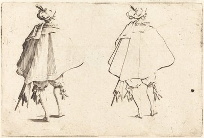 Gentleman ve velkém plášti, při pohledu zezadu od Jacques Callot