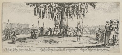 Instalace, list 11 ze série „Šedé odstíny války“ od Jacques Callot