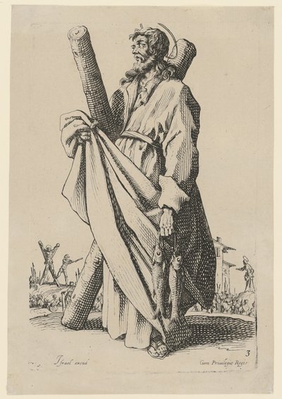 Svatý Ondřej, list 6 ze série „Ježíš, dvanáct apoštolů a Marie“ od Jacques Callot