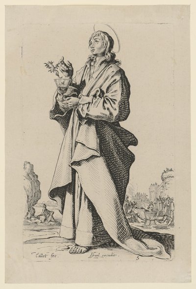 Svatý Jan Evangelista, list č. 8 ze série „Ježíš, dvanáct apoštolů a Marie“ od Jacques Callot