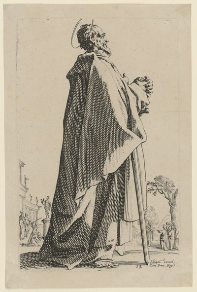 Svatý Matouš, list 15 ze série „Ježíš, dvanáct apoštolů a Marie“ od Jacques Callot