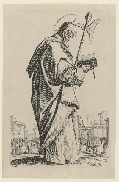 Svatý Matouš, list 13 ze série „Ježíš, dvanáct apoštolů a Marie“ od Jacques Callot