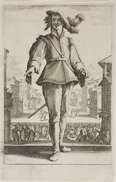 Lov ptáků, z různých scén navržených ve Florencii od Jacques Callot