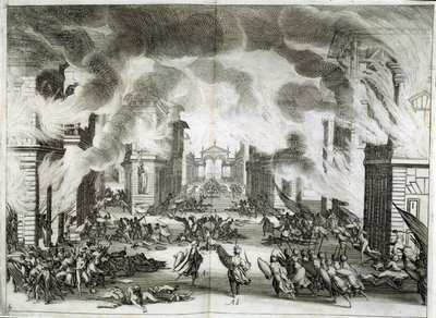 Ilustrace hry "Soliman" (Il Solimano). Tragédie Prospero Bonarelli, V. dějství, V. scéna, 8. prosince od Jacques Callot