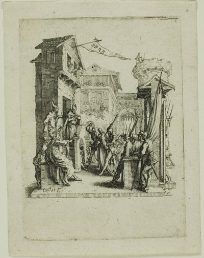 Ježíš před Kaifášem, z Malé pašije od Jacques Callot