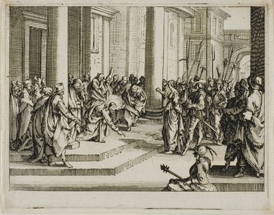 Ježíš a cizoložná žena, z Nového zákona od Jacques Callot