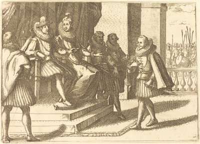 Král a královna v poradě o Turcích od Jacques Callot
