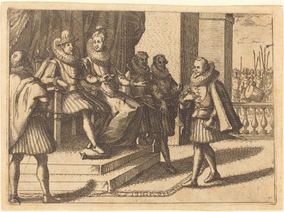 Král a královna v poradě o Turcích, 1612. od Jacques Callot