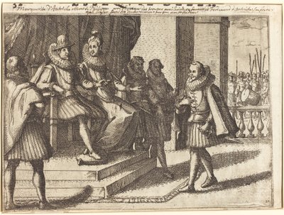 Král a královna v poradě o Turcích [recto] od Jacques Callot