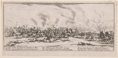 Bitva, ilustrace z Velké bídy války od Jacques Callot