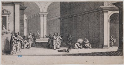 Velké pašije, Mytí nohou. První list ze souboru 7 listů (Lieure 281, Meaume 12) od Jacques Callot