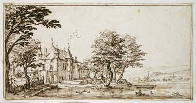 La Vieille Malgrange (pero a hnědý inkoust na papíře) od Jacques Callot