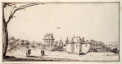 La Vieille et la Neuve Malgrange (pero a hnědá tuš na papíře) od Jacques Callot