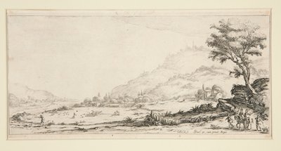 Lov ptáků, z Krajiny pro Giovanni de Medici od Jacques Callot