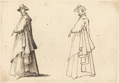 Dáma ve velkém kabátě od Jacques Callot