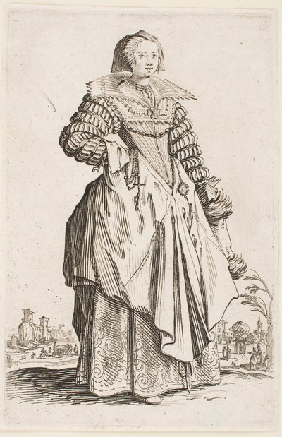 Dáma v širokém límci, ze série „Šlechta z Lorraine“ od Jacques Callot