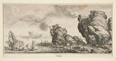 Le combat námořní (námořní bitva), z Krajiny pro Giovanni de Medici od Jacques Callot