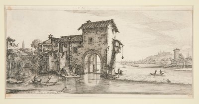 Le moulin a eau (Mlýn na vodě), z Krajiny pro Giovanniho de Medici od Jacques Callot