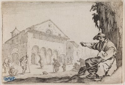 Rozmary, Hospic. Třicáté osmé číslo ze souboru 50 tisků rytých v Nancy (Lieure 465, Meaume 843) od Jacques Callot
