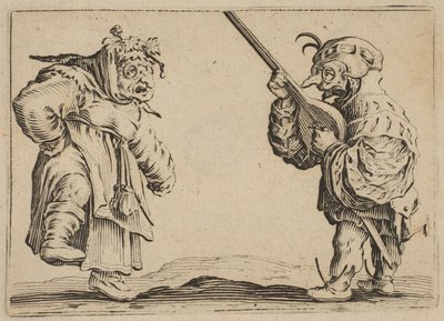 Les Danseurs au Luth Tanečníci s loutnou, z Les Caprices Series B, Nancy Set, 1617-20. od Jacques Callot