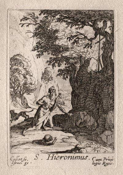 Kajícníci: Svatý Jeroným. od Jacques Callot