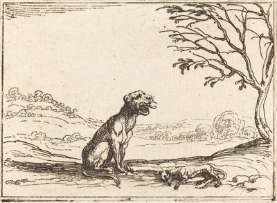 Lvice truchlí nad svým mládětem. od Jacques Callot
