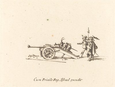 Nabíjení děla, 16341635. od Jacques Callot
