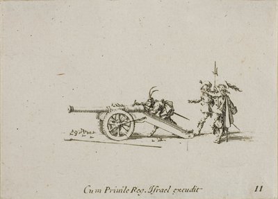 Načítání kánonu, deska jedenáct z Vojenských cvičení od Jacques Callot
