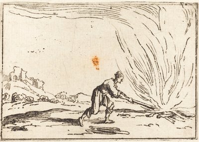 Muž navštěvující požár od Jacques Callot