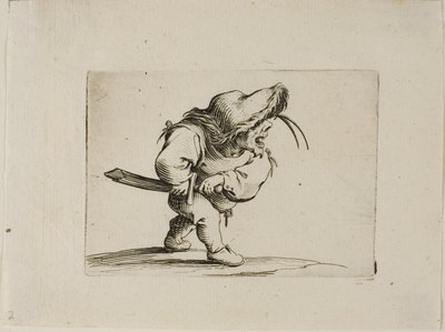 Muž se připravuje tasit svůj meč z Varie Figure Gobbi od Jacques Callot