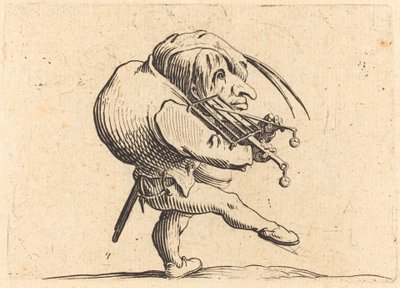 Muž škrábání grilu od Jacques Callot