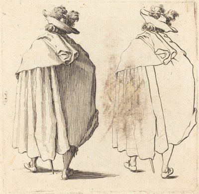 Muž v plášti, při pohledu zezadu od Jacques Callot