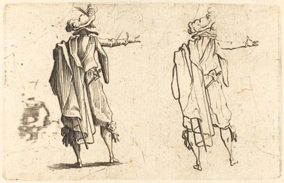 Muž viděný zezadu s nataženou pravou paží od Jacques Callot