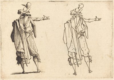 Muž viděný zezadu s nataženou pravou paží od Jacques Callot