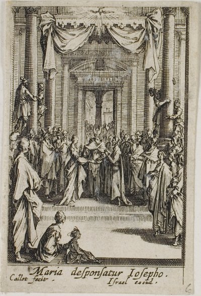 Marie si bere Josefa, ze Života Panny Marie od Jacques Callot
