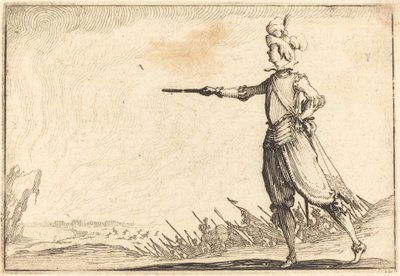 Pěší vojenský velitel od Jacques Callot