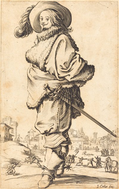 Ušlechtilý muž s kožešinou Plastron od Jacques Callot